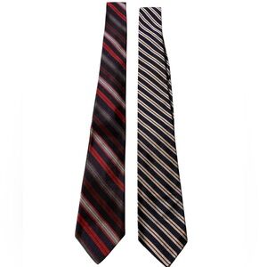1970’s Red and Blue Striped Silk British Ties Vintage Collection